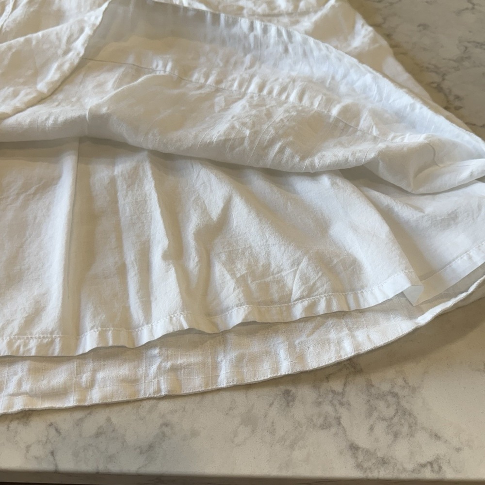 Banana Republic Laurel Linen Cotton Utility Dress V-neck Cover Up Medium White - Picture 6 of 12
